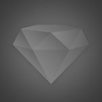 Gray faceted diamond icon on textured background
